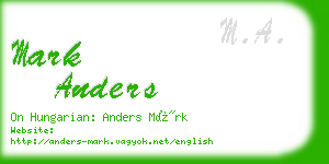 mark anders business card